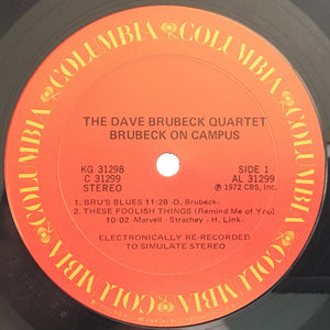 The Dave Brubeck Quartet : Brubeck On Campus (2xLP, Comp, RM, Gat)