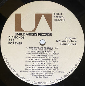 John Barry : Diamonds Are Forever (Original Motion Picture Soundtrack) (LP, Album)