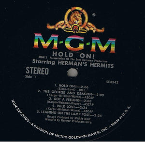 Herman's Hermits : Hold On! (Music From The Original Sound Track) (LP, Album, MGM)