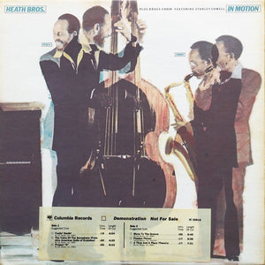 Heath Bros. Plus Brass Choir Featuring Stanley Cowell* : In Motion (LP, Album, Promo)