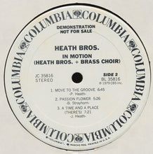 Laden Sie das Bild in den Galerie-Viewer, Heath Bros. Plus Brass Choir Featuring Stanley Cowell* : In Motion (LP, Album, Promo)
