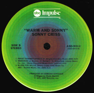 Sonny Criss : Warm & Sonny (LP, Album)