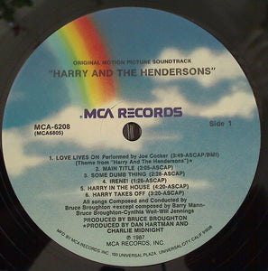 Various : Original Motion Picture Soundtrack "Harry And The Hendersons" (LP, Album)