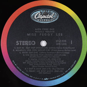 Miss Peggy Lee* : Basin Street East Proudly Presents Miss Peggy Lee Recorded At The Fabulous New York Club (LP, Album, Scr)
