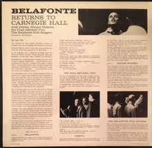 Laden Sie das Bild in den Galerie-Viewer, Harry Belafonte With Odetta ~ Miriam Makeba ~ The Chad Mitchell Trio ~ The Belafonte Folk Singers : Belafonte Returns To Carnegie Hall (2xLP, Album, Ind)
