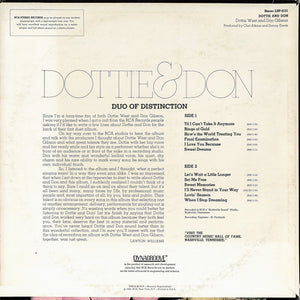 Dottie West And Don Gibson : Dottie & Don (LP, Album, Ind)