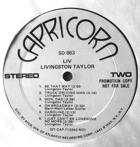 Livingston Taylor : Liv (LP, Album, Promo)