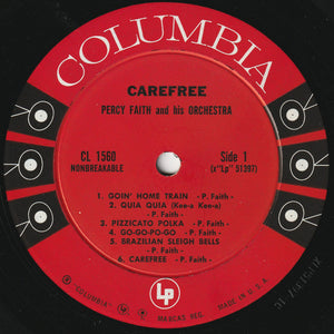 Percy Faith And His Orchestra* : Carefree (LP, Album, Mono)
