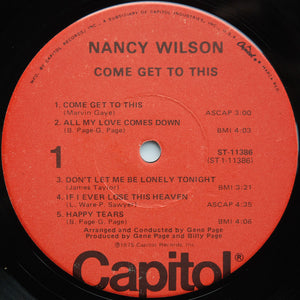 Nancy Wilson : Come Get To This (LP, Album, Jac)