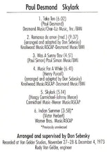 Load image into Gallery viewer, Paul Desmond : Skylark (CD, Album, RE, RM)

