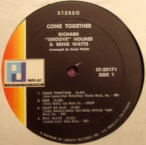Richard "Groove" Holmes And Ernie Watts : Come Together (LP, Album)