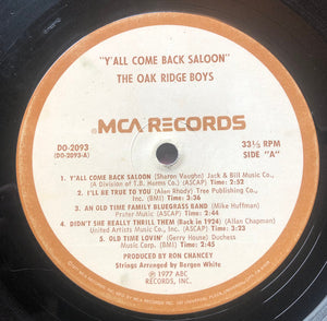 The Oak Ridge Boys : Y'All Come Back Saloon (LP, Album, RE, Tan)