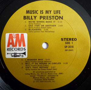 Billy Preston : Music Is My Life (LP, Album, Mon)