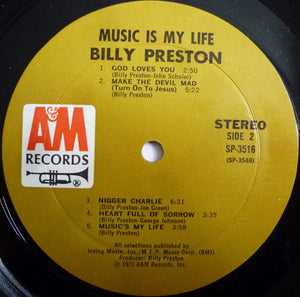 Billy Preston : Music Is My Life (LP, Album, Mon)