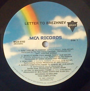 Various : Letter To Brezhnev (From The Motion Picture Soundtrack) (LP, Comp)