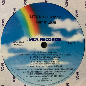 Lenny Williams : Let's Do It Today (LP, Album, Pin)