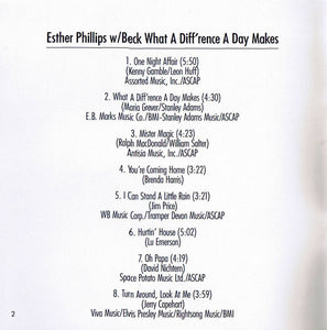 Esther Phillips : What A Diff'rence A Day Makes (CD, Album, RE, RM)