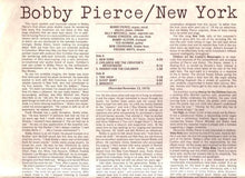 Charger l&#39;image dans la galerie, Bobby Pierce : New York (LP, Album)
