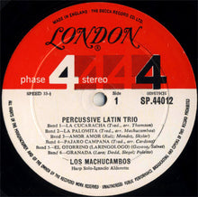 Laden Sie das Bild in den Galerie-Viewer, Los Machucambos : Percussive Latin Trio (LP, Album, Gat)

