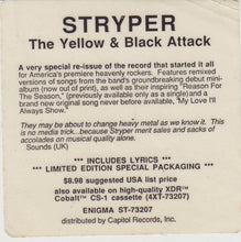 Charger l&#39;image dans la galerie, Stryper : The Yellow And Black Attack (LP, Album, Ltd, RE, Blu)
