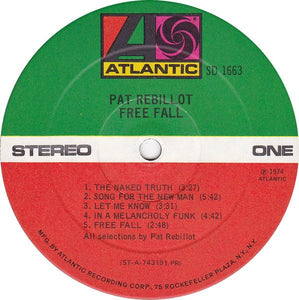 Pat Rebillot : Free Fall (LP, Album, PR )
