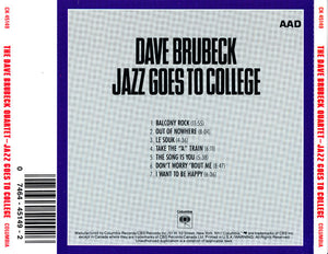 The Dave Brubeck Quartet : Jazz Goes To College (CD, Album, RE, RM)