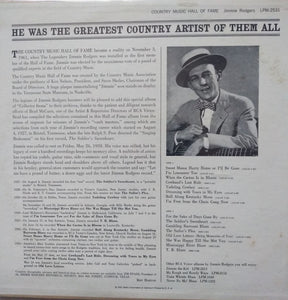 Jimmie Rodgers : Country Music Hall Of Fame (LP, Comp, Mono, Ind)