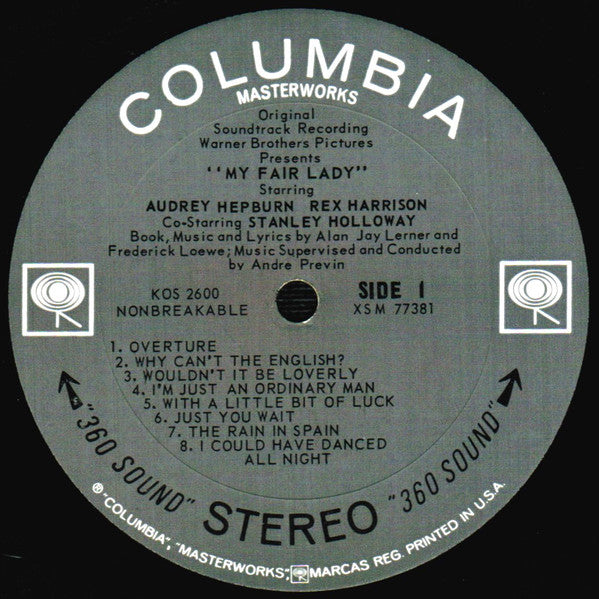 Audrey Hepburn, Rex Harrison My Fair Lady Soundtrack Columbia KOS