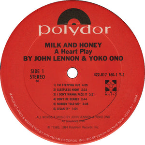 John Lennon & Yoko Ono : Milk And Honey (LP, Album, Gat)