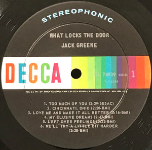 Jack Greene : What Locks The Door (LP, Album, Ind)
