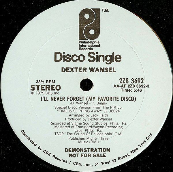 Dexter Wansel : I'll Never Forget (My Favorite Disco) (12