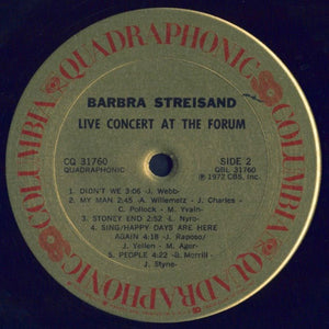 Barbra Streisand : Live Concert At The Forum (LP, Album, Quad)