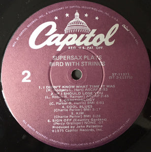 Supersax : Supersax Plays Bird With Strings (LP, Album, RE, Pur)