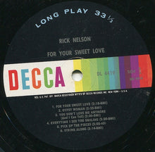 Laden Sie das Bild in den Galerie-Viewer, Rick Nelson* : For Your Sweet Love (LP, Album, Mono)

