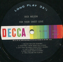 Laden Sie das Bild in den Galerie-Viewer, Rick Nelson* : For Your Sweet Love (LP, Album, Mono)
