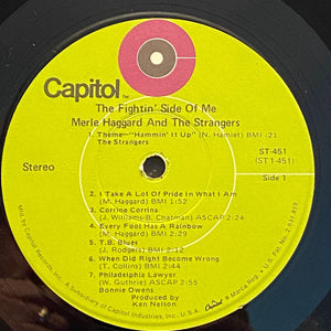 Merle Haggard With Bonnie Owens And The Strangers (5) : The Fightin' Side Of Me (LP, Album, Win)