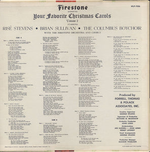 Risë Stevens, Brian Sullivan (4) And The Columbus Boychoir With The Firestone Orchestra And Chorus : Firestone Presents Your Favorite Christmas Carols Volume 2 (LP, Mono)