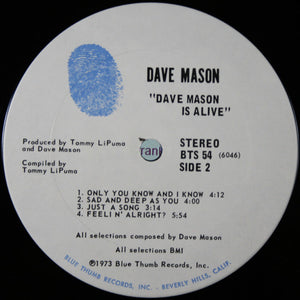 Dave Mason : Dave Mason Is Alive (LP, Album)