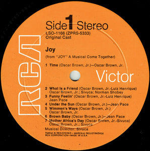 Oscar Brown Jr. / Jean Pace / Sivuca : Joy (LP, Album)