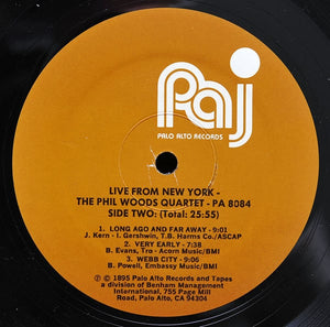 The Phil Woods Quartet : Live From New York (LP, Album)