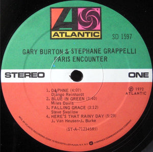 Gary Burton & Stephane Grappelli* : Paris Encounter (LP, Album, RP, PRC)