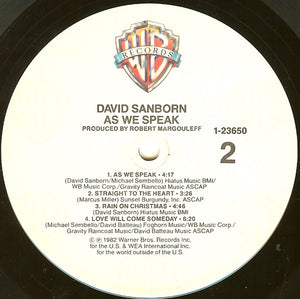 David Sanborn : As We Speak (LP, Album)