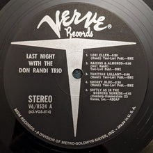 Laden Sie das Bild in den Galerie-Viewer, Don Randi Trio : Last Night / With The Don Randi Trio (LP)
