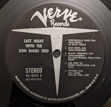 Laden Sie das Bild in den Galerie-Viewer, Don Randi Trio : Last Night / With The Don Randi Trio (LP)
