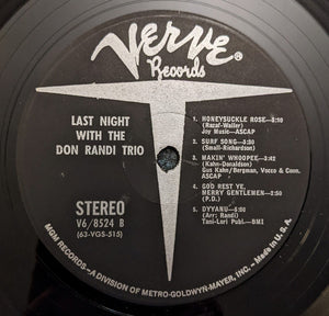 Don Randi Trio : Last Night / With The Don Randi Trio (LP)