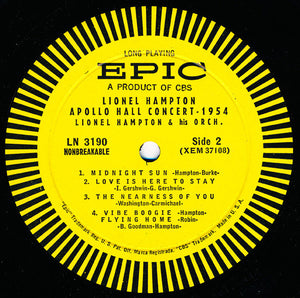 Lionel Hampton And His Orchestra : Lionel Hampton Apollo Hall Concert 1954 (LP, Album, Mono)