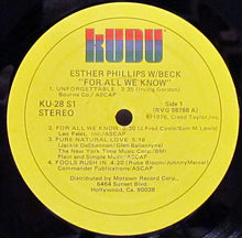 Load image into Gallery viewer, Esther Phillips With Beck* : For All We Know (LP, Album, Sup)

