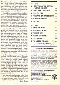 Fats Domino : Fats On Fire (LP, Album, Mono)