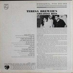 Teresa Brewer : Teresa Brewer's Greatest Hits (LP, Album, Mono)