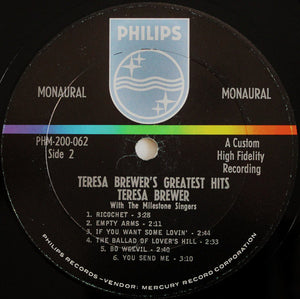 Teresa Brewer : Teresa Brewer's Greatest Hits (LP, Album, Mono)